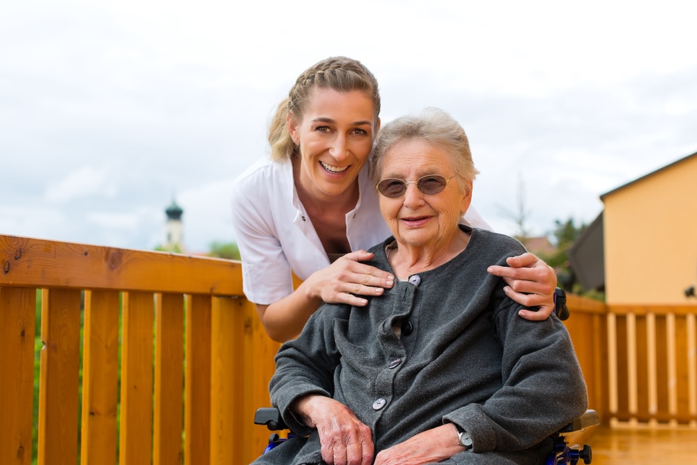 Memory care services worker and resident in Silver Spring, Maryland