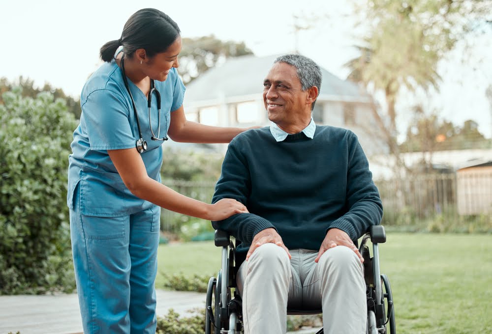An image representing care in a Baltimore memory care unit, with staff managing medications and assisting with daily tasks